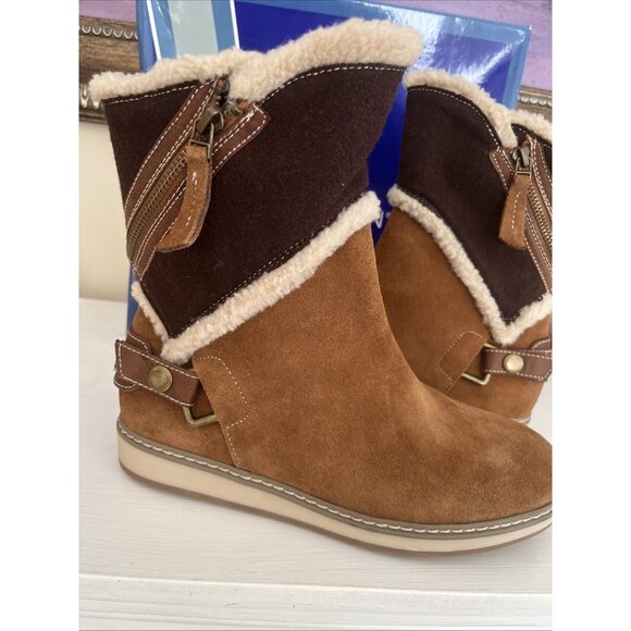 WHITE MOUNTAIN Women Boots  Suede Leather Teague Brown 7.5 NEW - Picture 1 of 7